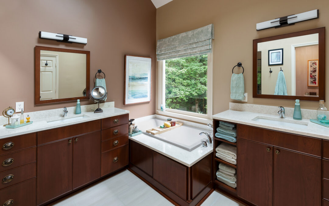 Maximizing Space and Timeless Elegance in This Mechanicsville Primary Bathroom Remodel